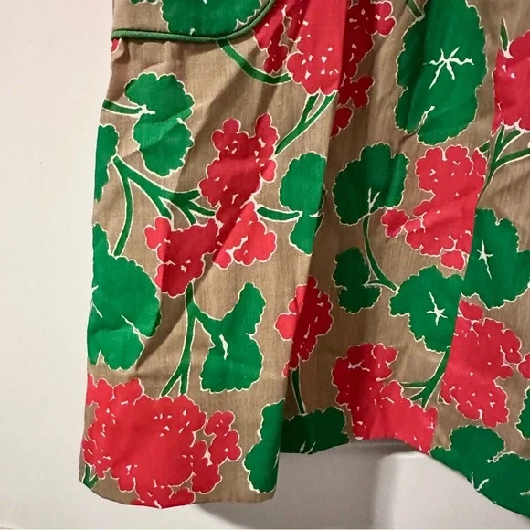 Vintage Peter Popovitch Tan Red Green Floral Skirt Women’s Size Small Spring - Picture 5 of 16